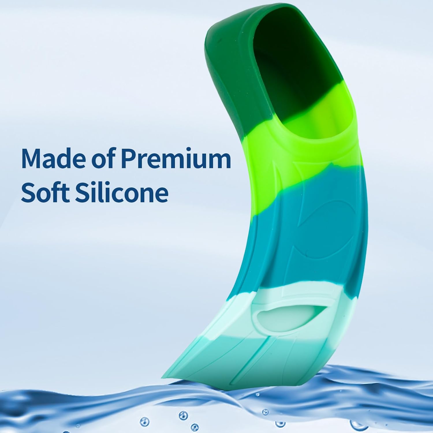 Kids Swim Training Fins, Soft Solicone Swimming Flippers, Comfortable Short Fins for Children Boys Girls and Beginners red ♥️ and blue ?