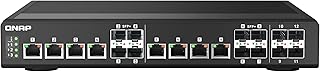 QNAP 12-Port 10GbE Managed Network Switch (QSW-IM1200-8C-US). Industrial-Grade Fanless, Layer 2, Web Management