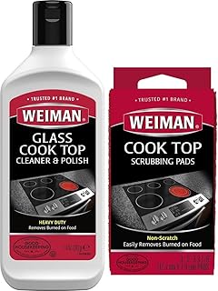 Ceramic and Glass Cooktop Cleaner - Heavy Duty Cleaner and Polish - 283g - 3 Scrubbing Pads