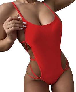 NHNKB Swimsuit Women's Bikini Set Tankini Women's Swimsuit Long Sleeve Swimsuit Women's Swimsuit Plain Bikini Swimsuit Swimwear Straps Swimming Bottoms Bikini Women's Tummy Control, red, S