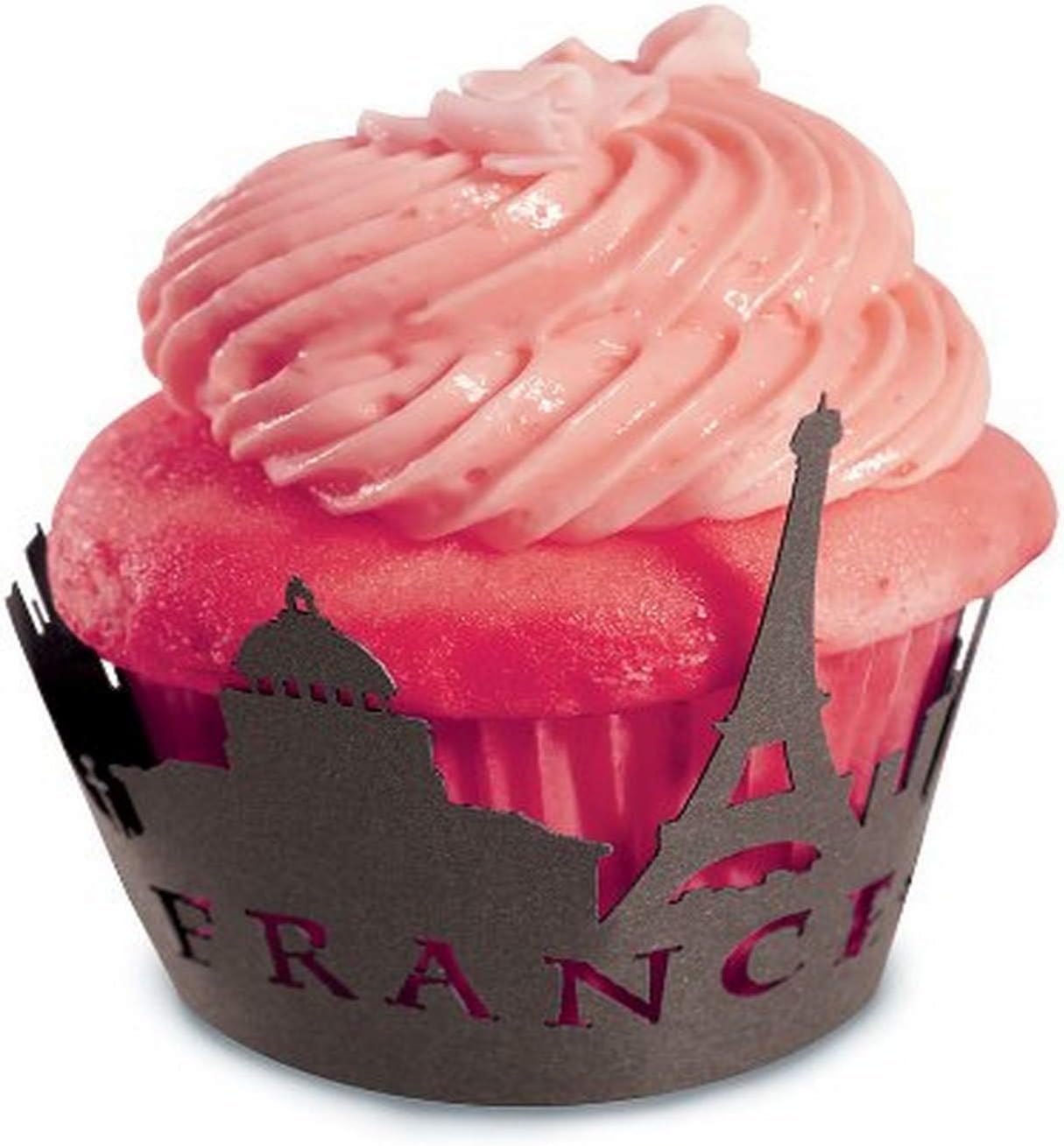 Fox Run Brands Eiffel Tower/Paris France Cupcake Wrappers, One Size, Black