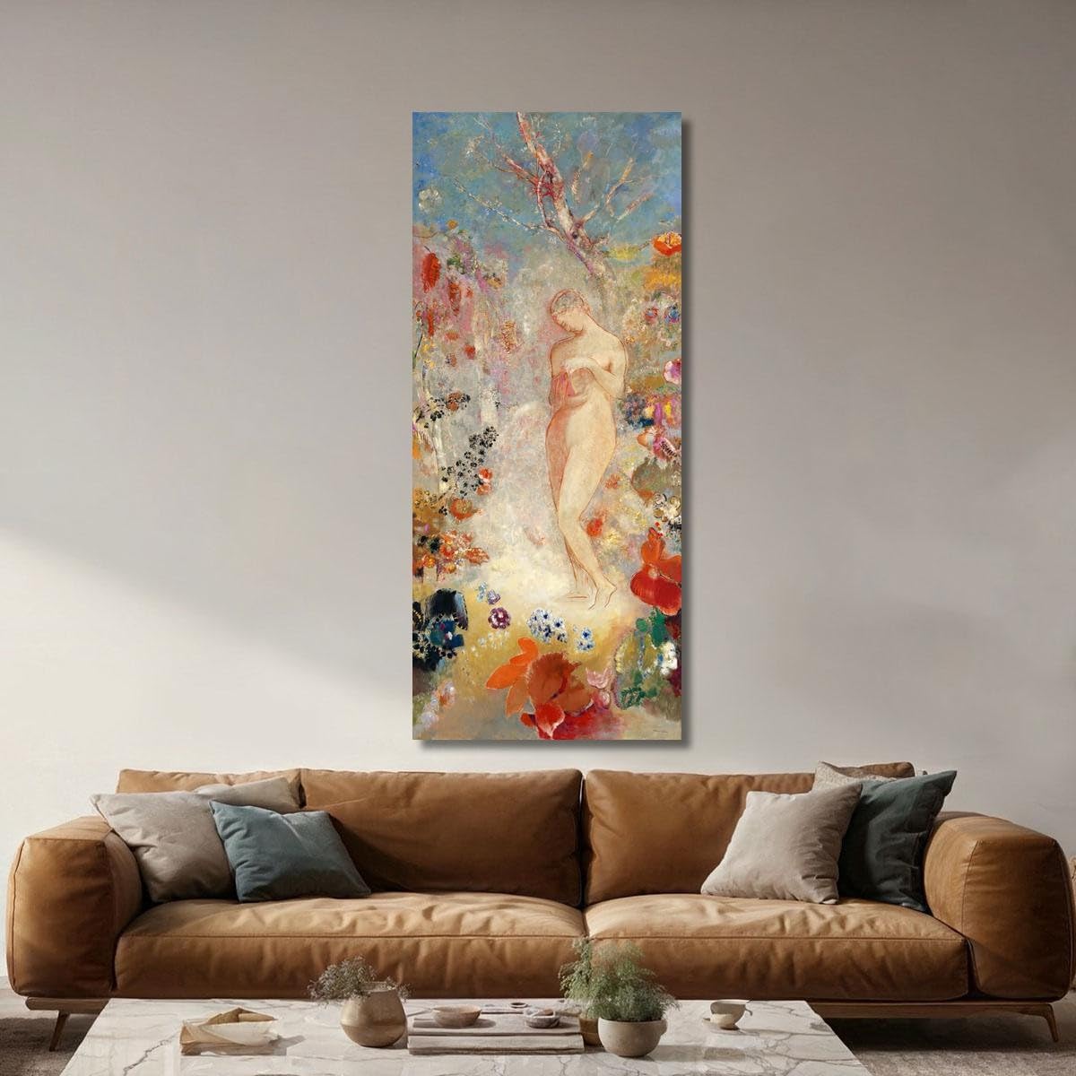 Pandoro Odilon Redon, ord53 Kunstdruck auf Leinwand, Fine Art, gerahmt, fertig zum Aufhängen, handgefertigt, 200 x 80 cm