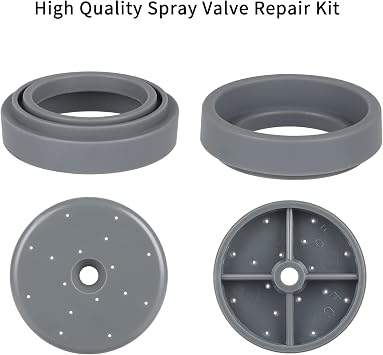 3 Pack Commercial Spray Valve Repair Kit for Most Commercial Sink Pre-Rinse Sprayer Spray Face Bumper and Screw Repair Part 1.42 GPM, Grey