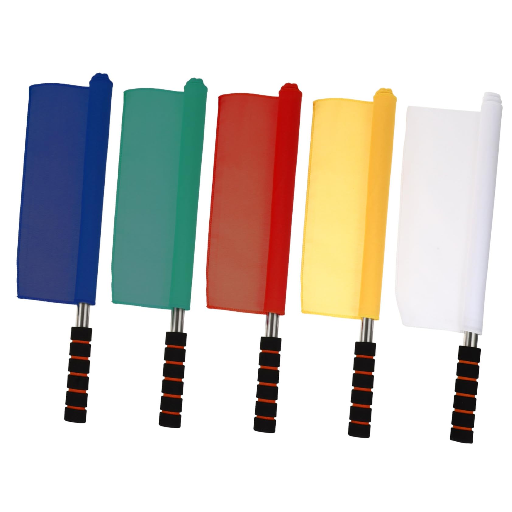NAMOARLY 5Pcs Racing Conducting Flags Durable Warning Flags for Traffic Athletics Match Commanding Eye Catching Festival Decor Poles Comfortable Grip for Long Use
