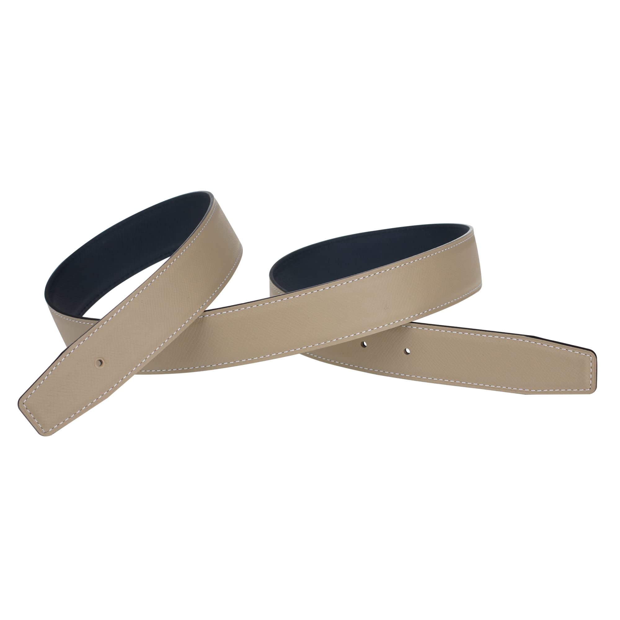 Reversible H Cinturones de cuero vaca grano entero Reemplazo Correa de cinturón Sin hebilla 32mm Amplio
