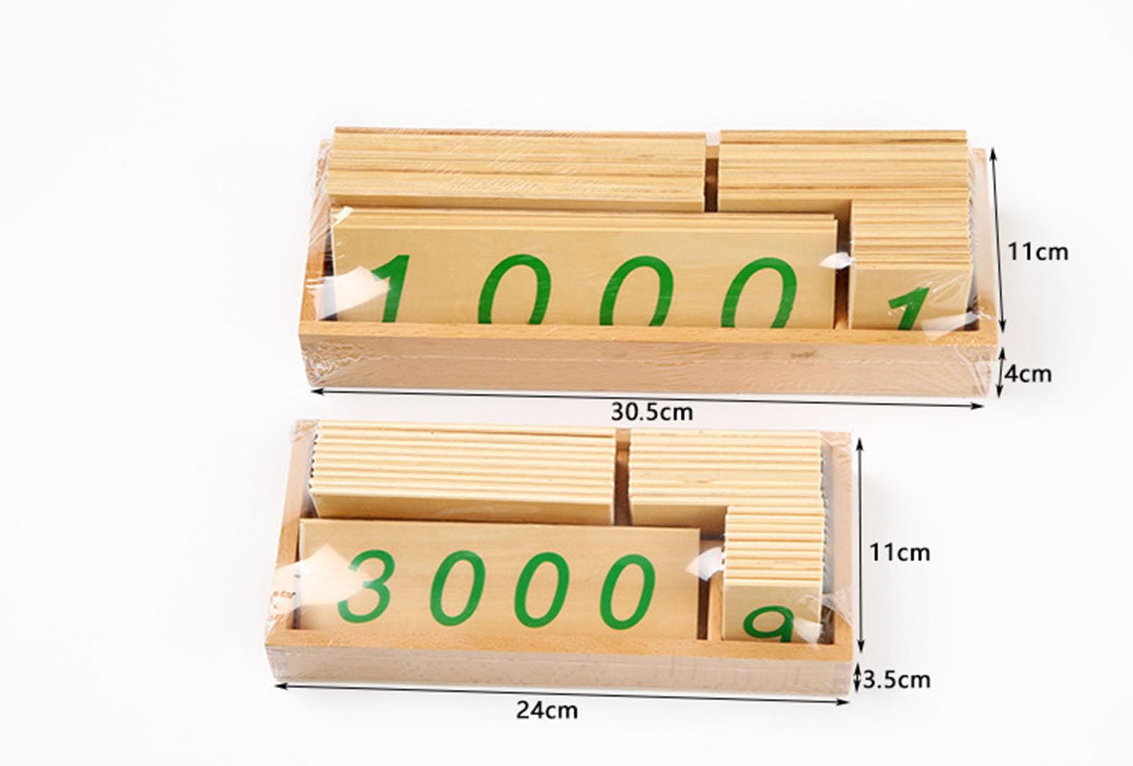 Zabawka Matematyczna Montessori Duże/Małe Karty Liczb 1-9000, Drewniane Materiały do Wczesnej Nauki Matematyki,Big