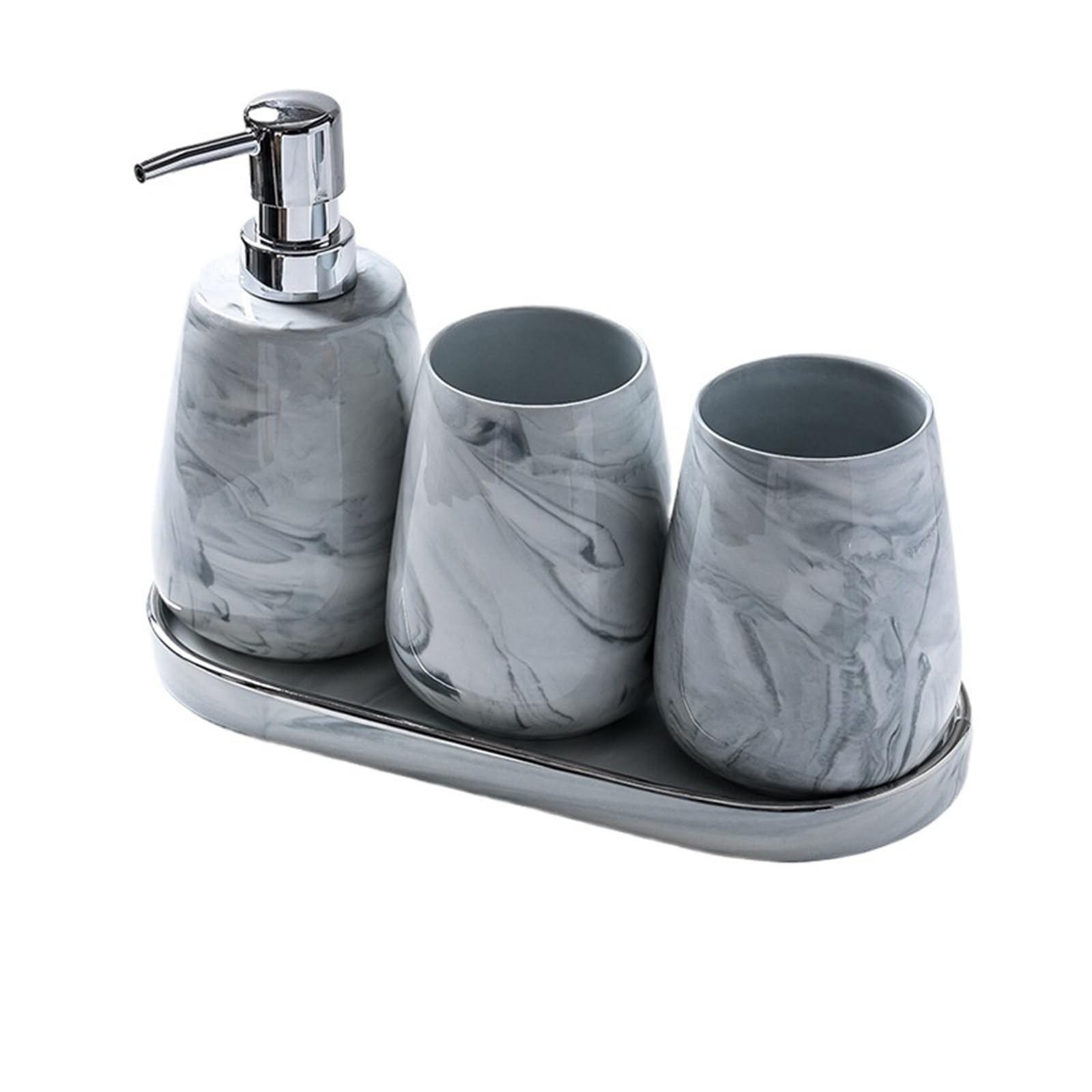 Dozownik Mydła Ceramiczny dozownik mydła, kreatywny 4-częściowy zestaw kosmetyków łazienkowych, kubki do płukania ust