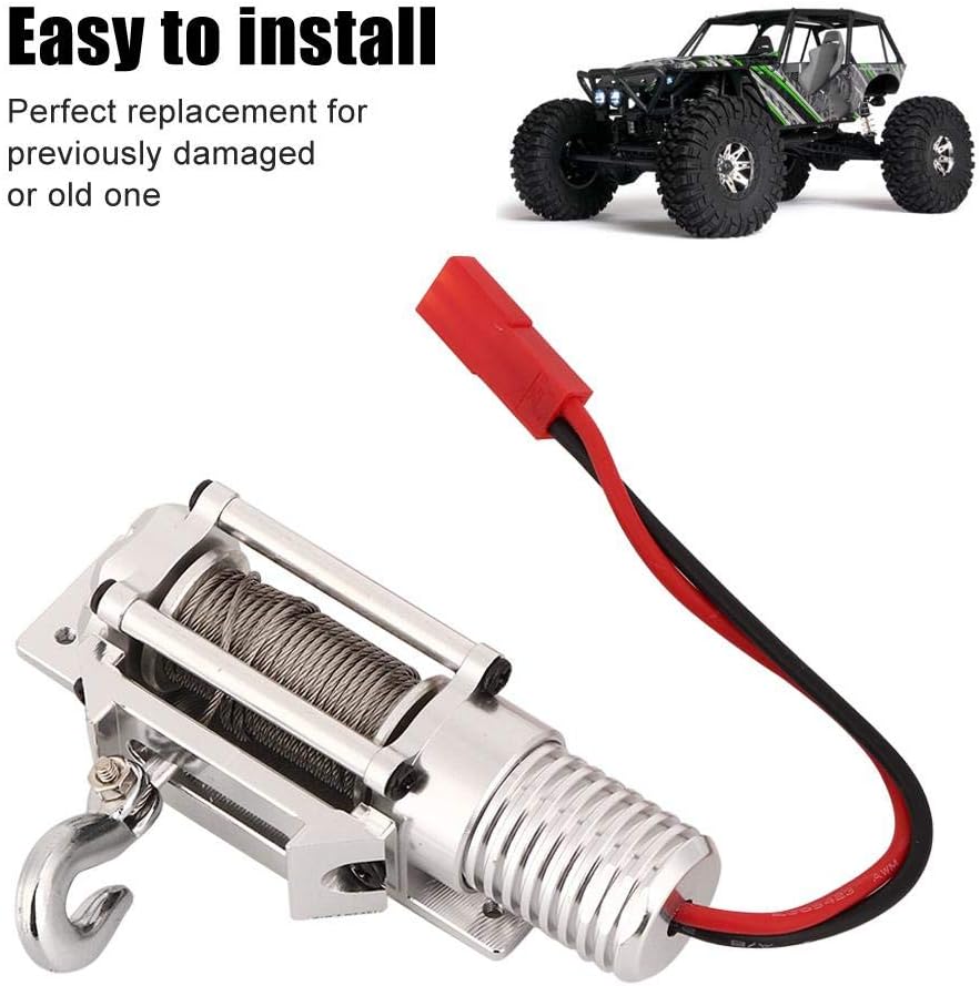 Vbest life Metal RC Winch 1/10 RC Car Winch Anchor Winch for 1/10 Scale SCX10 Axial Crawler D90