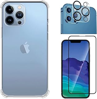 Kit Capa Capinha Case Para Apple iPhone 14 Pro + Película De Vidro Temperado 3D + Película De Câmera (GL BRAZIL)