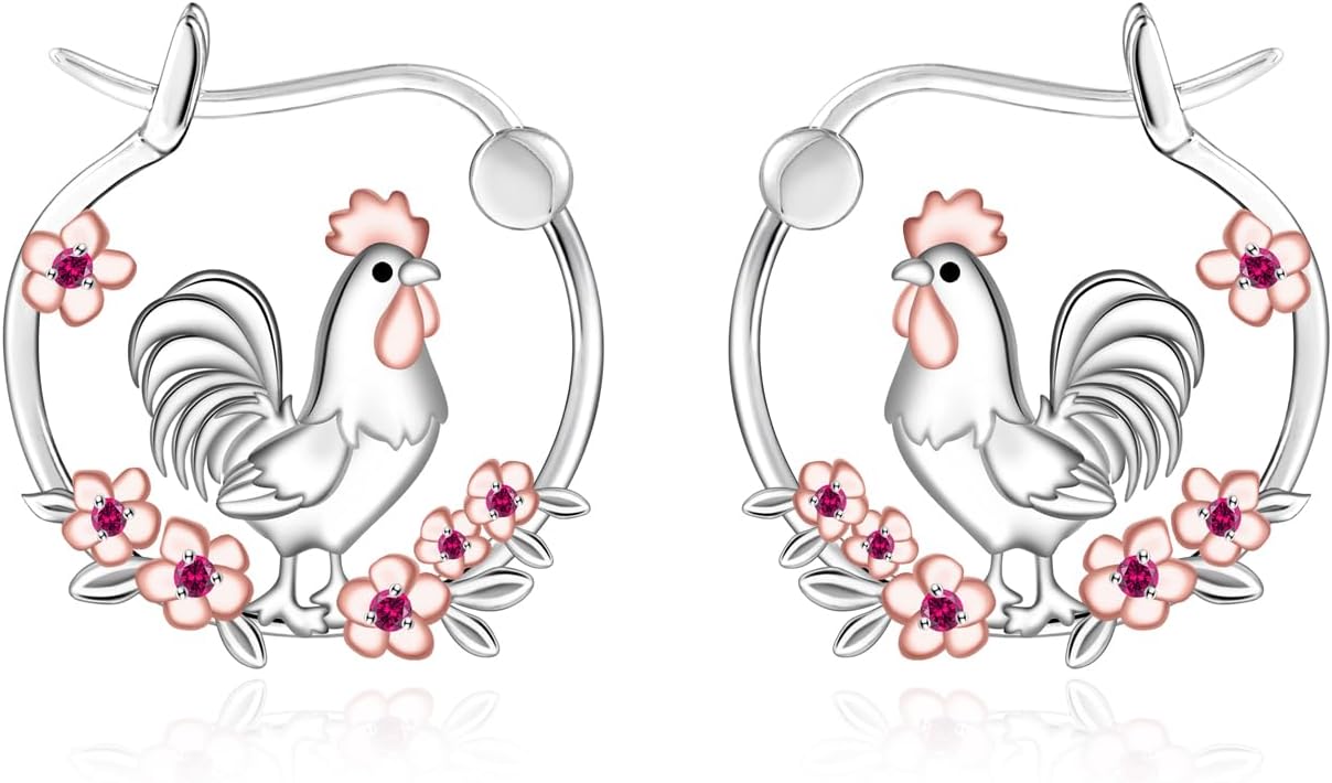 Animal Hoop Earrings for Women - Silver Hypoallergenic Chihuahua/Yorkie/Goat/Pig/Frog/Scorpion/Spider/Mermaid Huggie Earrings Jewelry Gifts Hypoallergenic