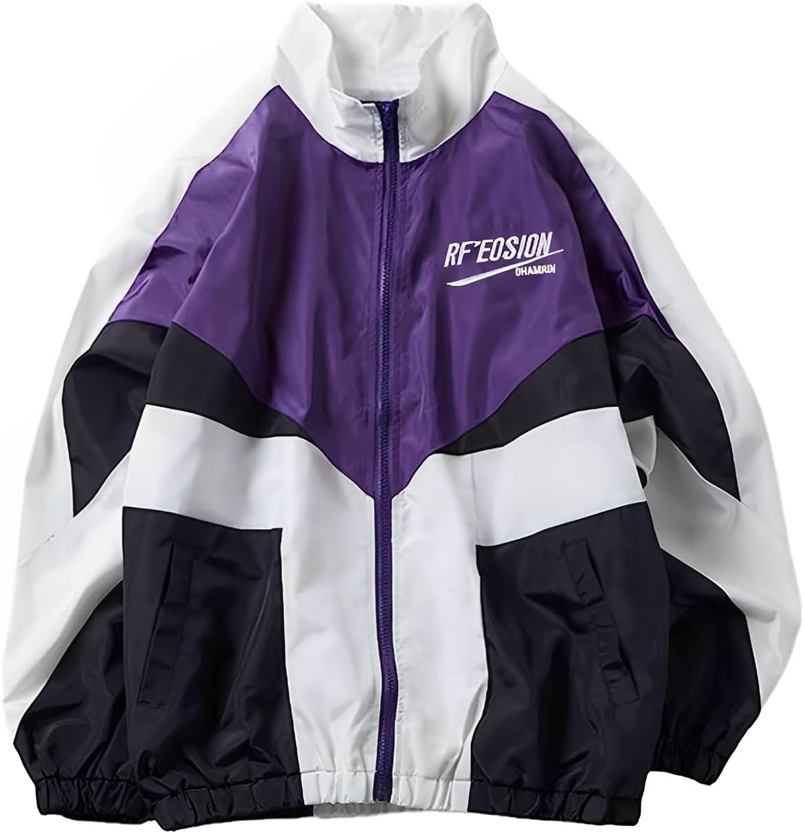 Wyeysyt Women’s Y2k Jacket Zip Up Lightweight Windbreaker Jacket Varsity Oversized Sport Jacket Y2k Clothing 90s Jacket