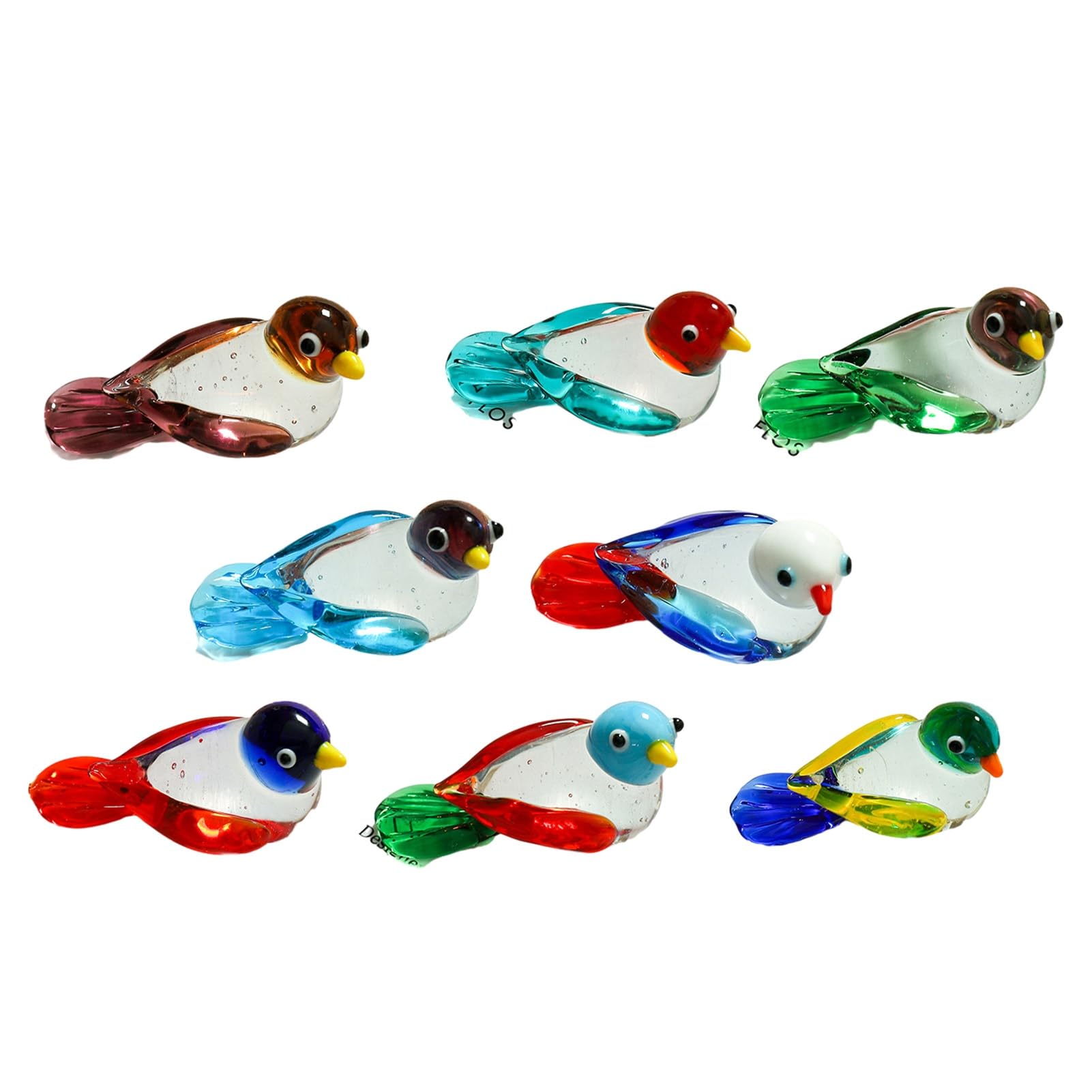 Glifora Hand Blown Glass Bird Figurine - Mini Decorative Animal Statue, Miniature Collectible Bird Ornament for Home and Office Table Decor