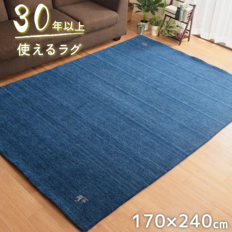 Amazon | StorePocket ラグ ラグマット ギャベ 約170×240cm ブルー GB 