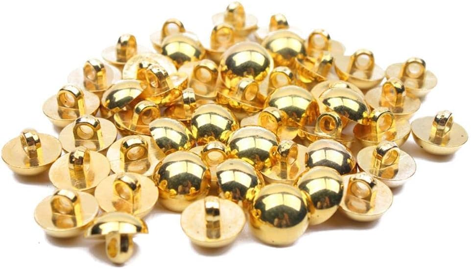 50 PCS Golden Button Blazer Dome Gold Durable Resin Buttons Sewing Buttons For Sport Coat Jacket Or Uniform