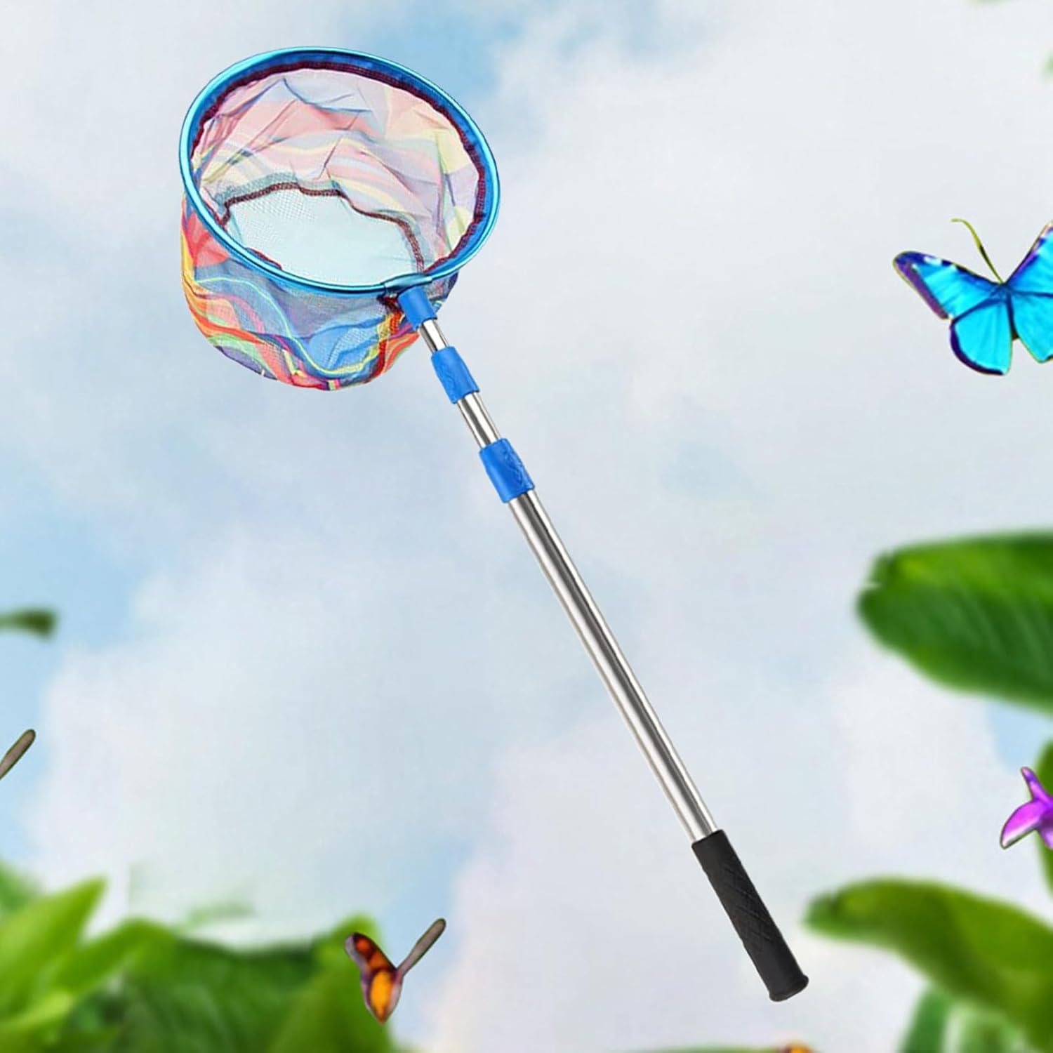 Genérico Kids Fishing Net, Fishing Nets, Retractable Toddler Fishing Net, Non-Slip Handle Heavy-Duty Skimmer Toys For Catching Butterfly Outdoor Summer Game Toddler Camping