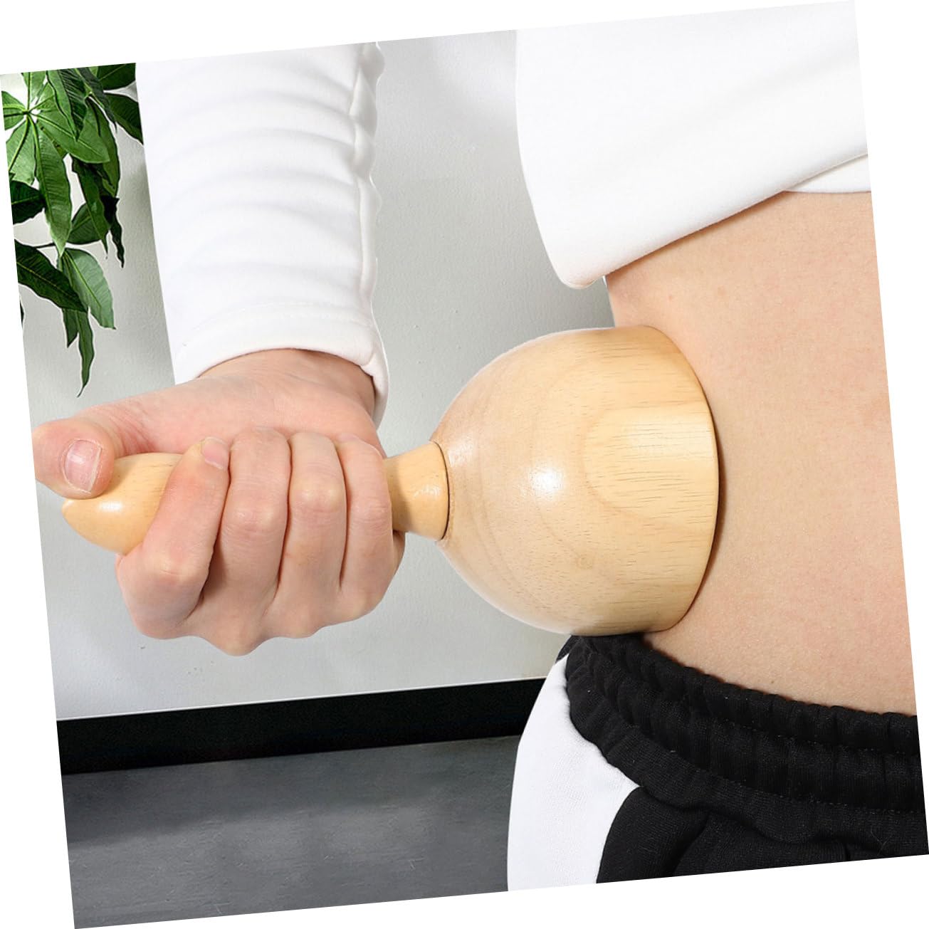 Massaggiatore Manuale in Legno 11.8" Bastone Per Massaggio Muscolare e Anticellulite Per Uso Domestico e Relax Post-esercizio
