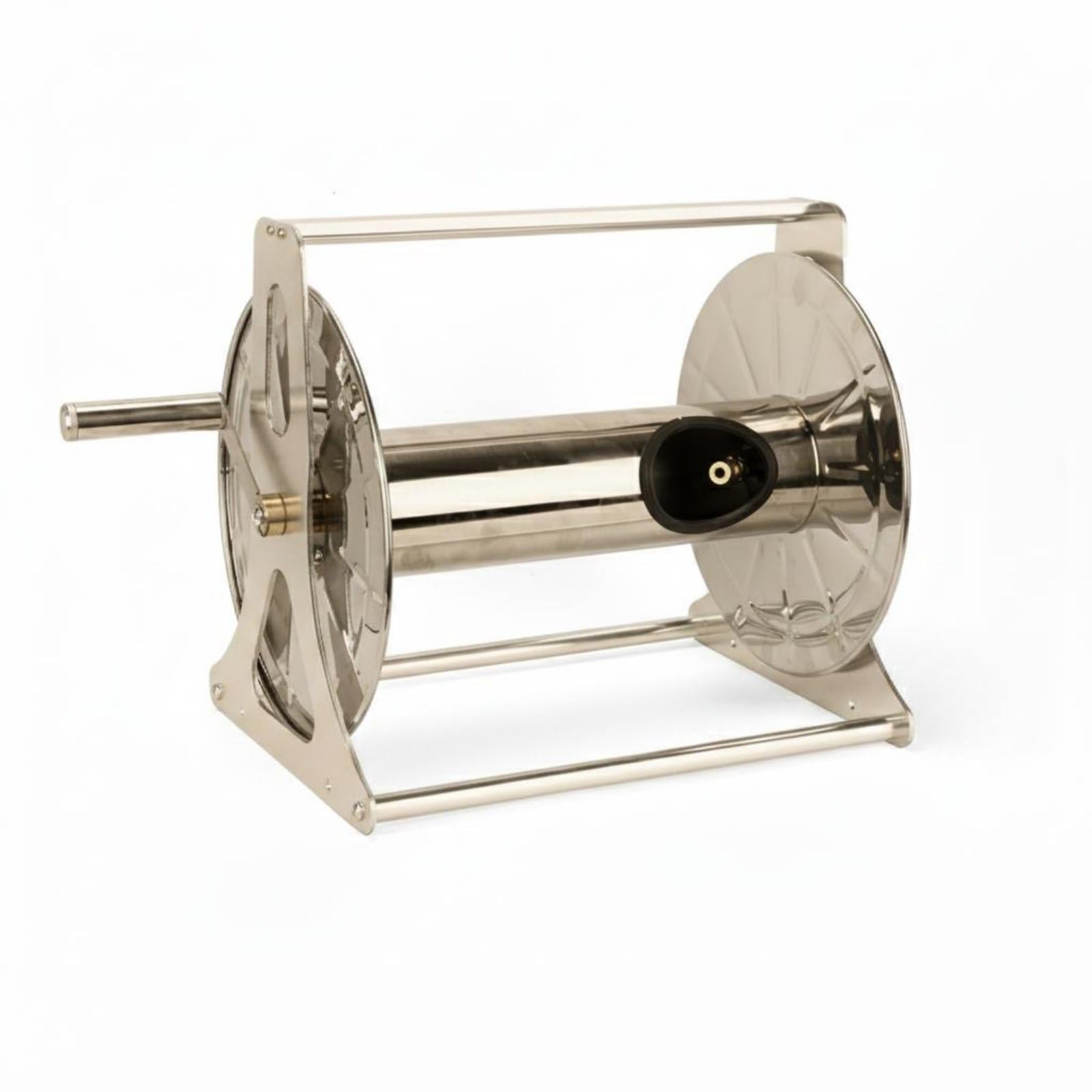 Avvolgitubo in Acciaio Inox Avvolgitubo su Carrello Portatubo da Giardino Supporto Tubo Carrello Mobile per Irrigazione Struttura Resistente per