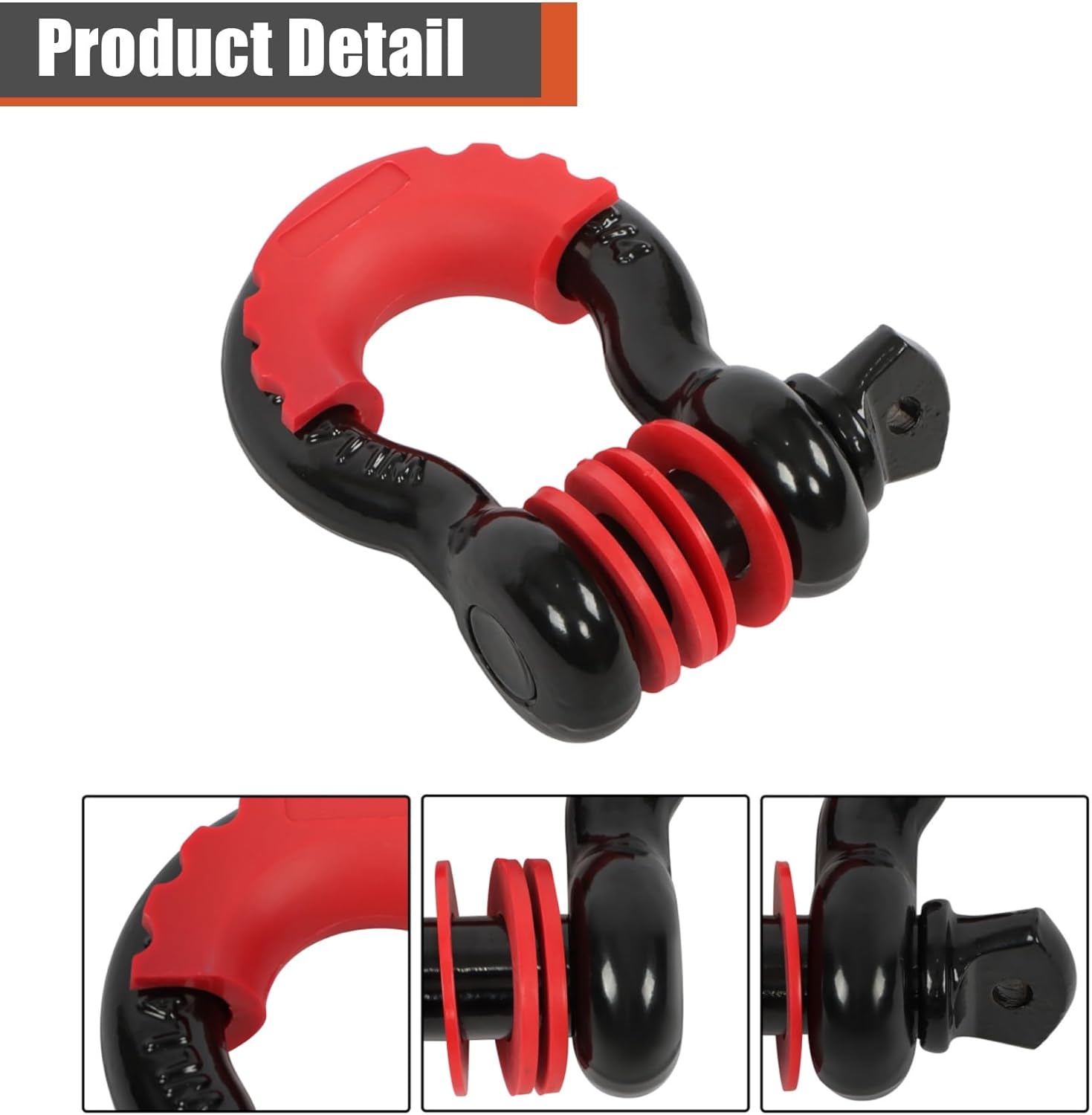 3" x 20' Recovery Tow Strap Kit with Pair of 3/4" D-Ring Shackles Storage Bag 31500lbs Break Strength Tow Rope