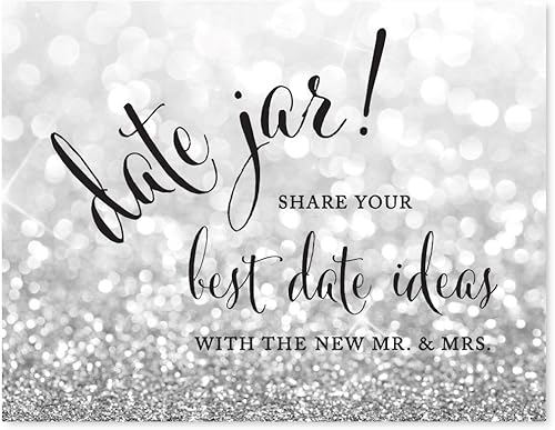 Miniatura 90 de Andaz Press Letreros de fiesta de boda, purpurina plateada brillante, 8.5 x 11 pulgadas, letrero de mesa de postre de recepción de barra de Food