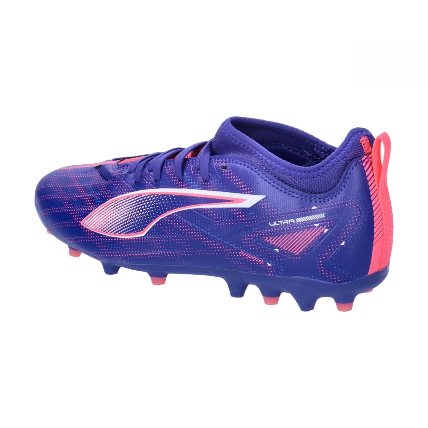 Puma Unisex Youth Ultra 5 Match MG JR Soccer Shoe, Lapis Lazuli-Puma White-Sunset Glow, 31 EU