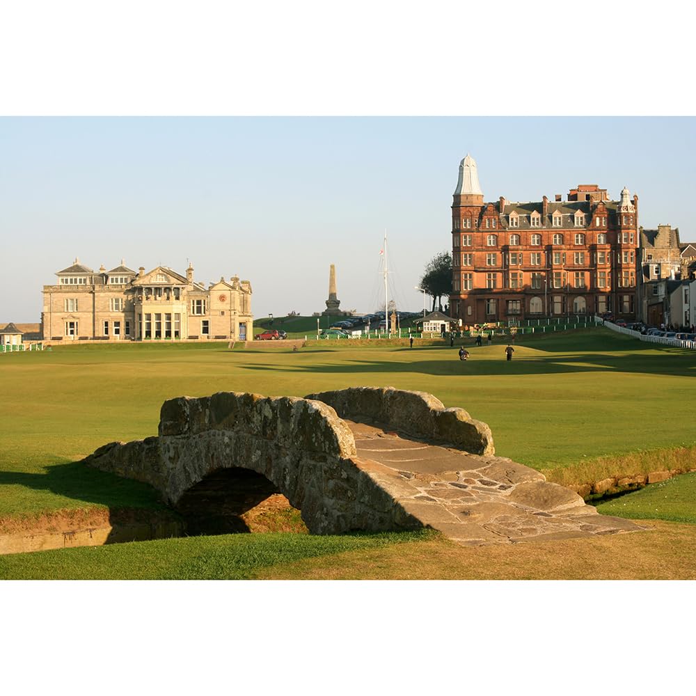 1000(70x50cm)-piece Adult Puzzle: St. Andrews Old Golf Course with Historical Building Bridge - Home Decor Art Gift