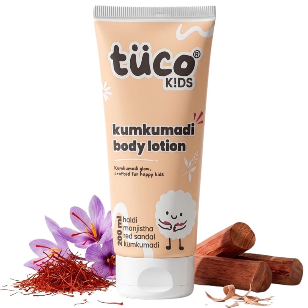 TuCo® Kids Kumkumadi Body Lotion | Haldi, Manjistha, Red Sandalwood & Kumkumadi | Ayurvedic Moisturising Kids Body Lotion | Paraben, Sulphate & Phthalate Free | Natural Glow | 3-12 Years | 200ml-image-6