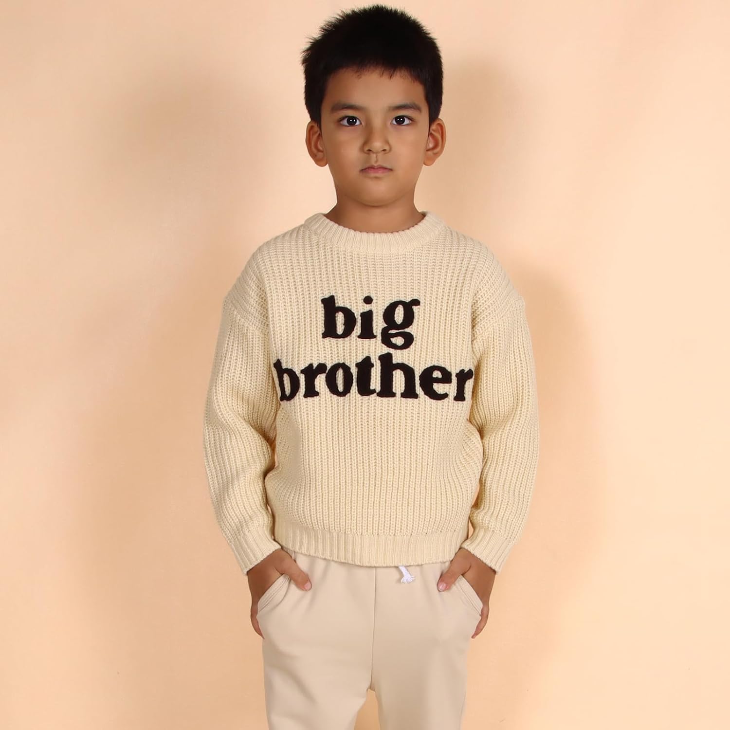 Ritatte Big Brother Knit Sweater Toddler Baby Boys Embroidery Letter Knitted Warm Pullover Sweatshirt Fall Winter Clothes