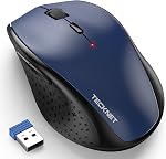 TECKNET Wireless Mouse, 2.4G Silent Computer Mouse with 3200 Adjustable DPI, Ergonomic Mouse, 6 Buttons Cordless Mouse, 30 Months Battery Life, Portable Optical USB Mouse for PC, Laptop, Mac