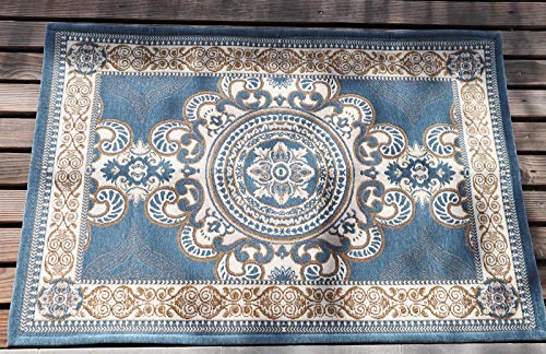 Chichic 36 X 24 Inch Indoor Welcome/ Floor Mat For Home Entrance, House, Inside Outdoor Outside Entryway Front Door Rugs Anti-Slip Rubber Back Low Profile, Grayblue #TOP3