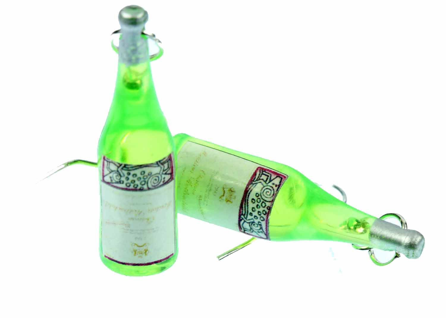 Wine Bottles Wine Earrings Miniblings Beverage Bottles Light Green