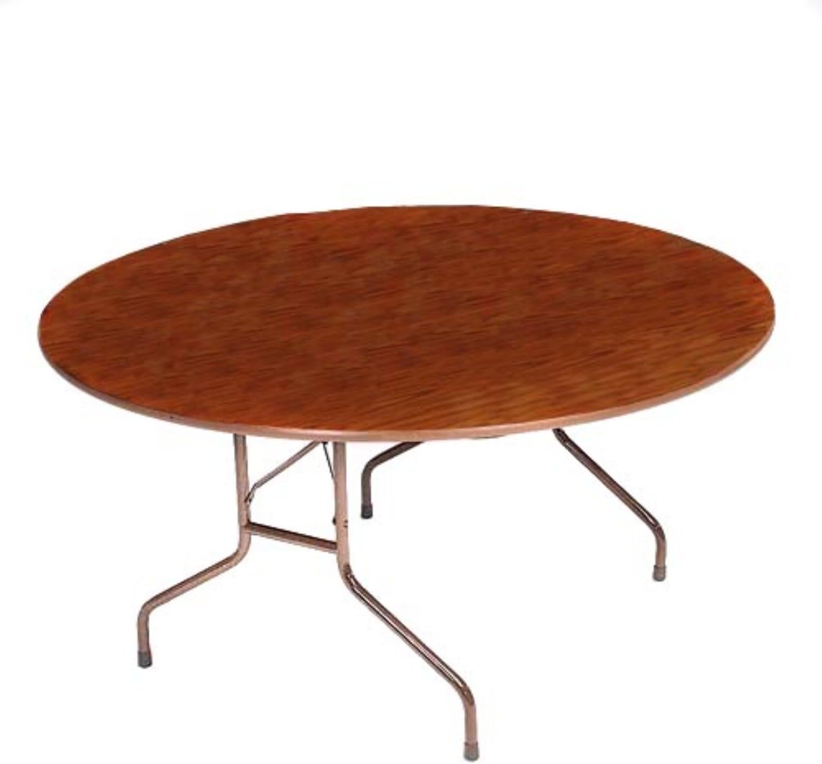 Round Solid Fixed Height Folding Table (60 in. x 72 in. Oval/Med Oak)