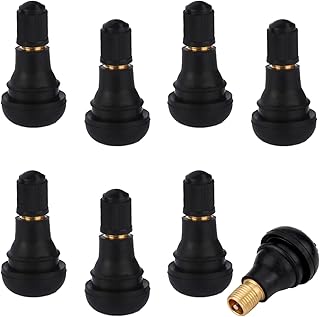 チューブレスタイヤゴムバルブ 8個セット TR-412 チューブレス タイヤ エア バルブ カバー バルブ付き ゴム 車 バイク ストレート型 直型 (TR412)