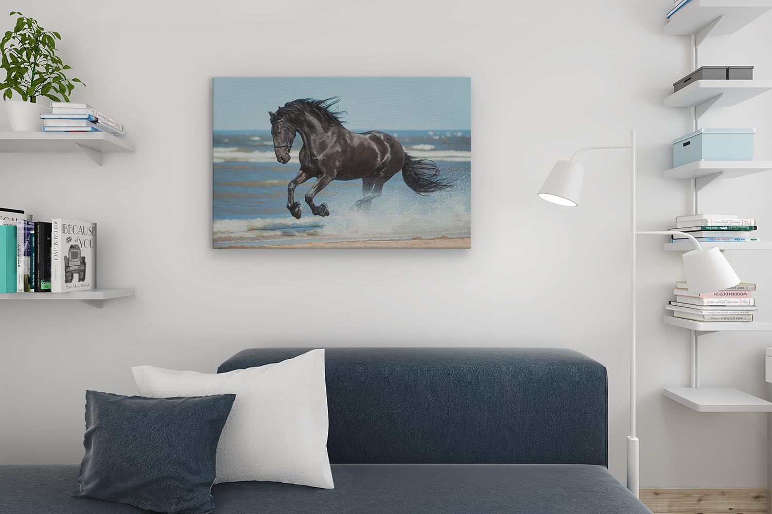 Artaza Cuadros Decoración Salón Modernos Caballo - 90x60 cm - Cuadros Decorativos Playa - Decoración Pared Hogar - Lienzo Animales