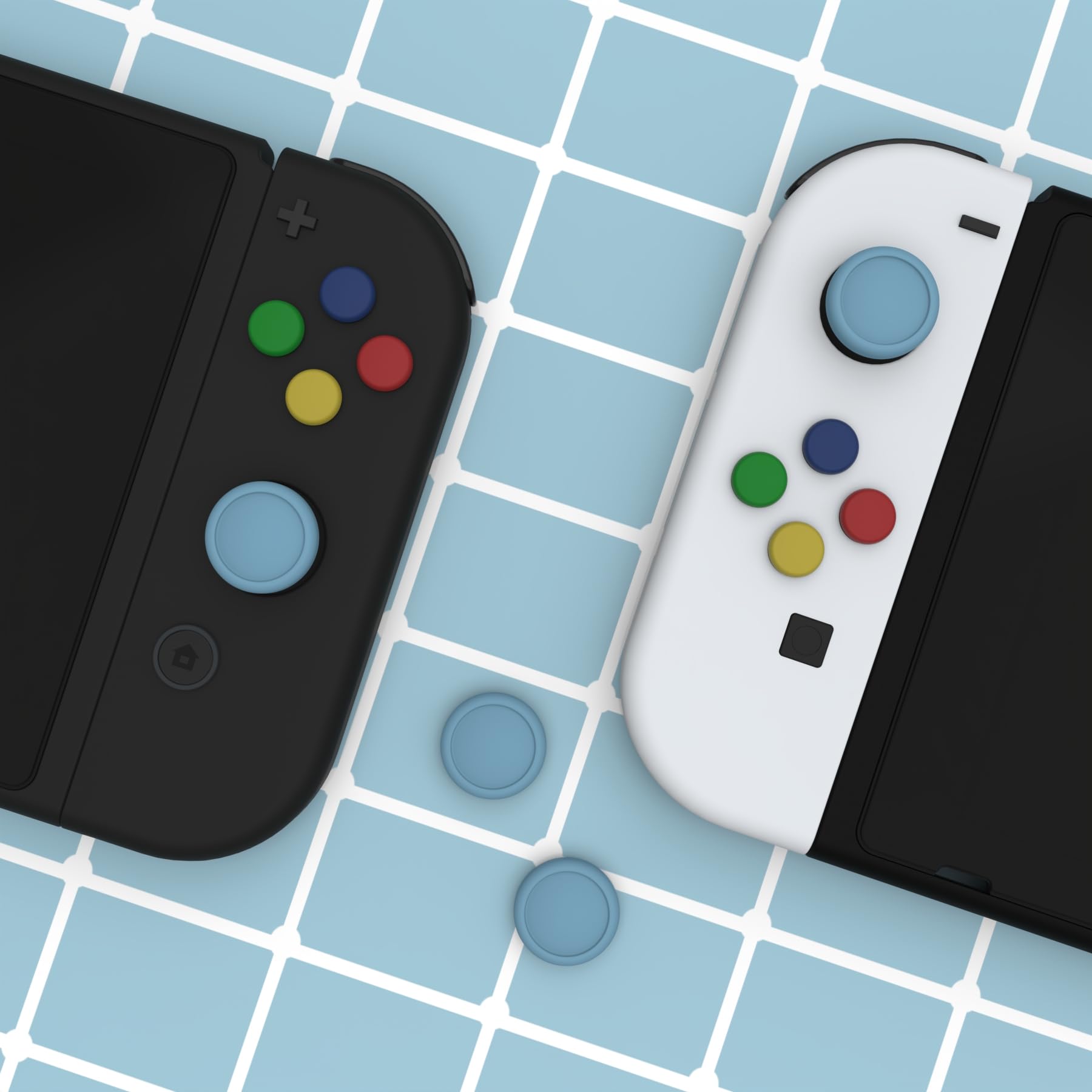 eXtremeRate Joystick Kappen für Nintendo Switch/Lite,Ersatz Silikon Analog Controller Joystick Kappenabdeckung Cover Joycon Daumen Griffe Kappe für Switch/Lite(Blau) - 2