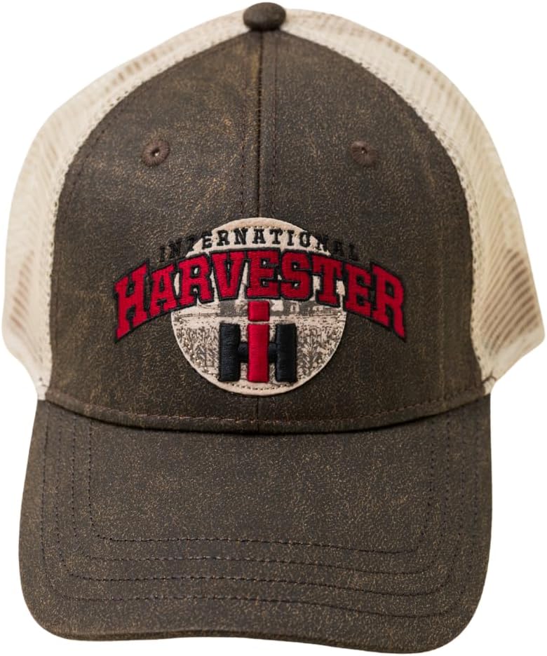 International Harvester Men’s Adjustable Snapback Trucker Hat – Vintage Distressed Baseball Cap with Embroidered Logo – Durable, Comfortable, Officially Licensed