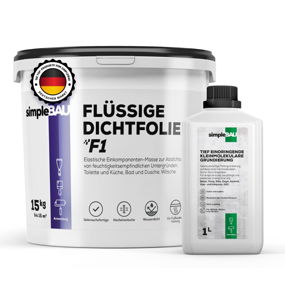 Dichtmasse Wasserdicht 15kg 1L Tiefengrund Lösemittelfrei