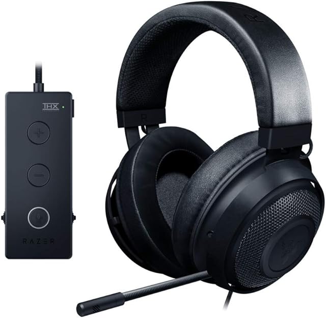 RAZER KRAKEN TOURNAMENT EDITION: THX Spatial Audio - Customize Audio and Mic Controls - Cooling Gel-Infused Ear Cushions -Gaming Headset Works with PC, PS4, Xbox One, Switch, & Mobile Devices - Black