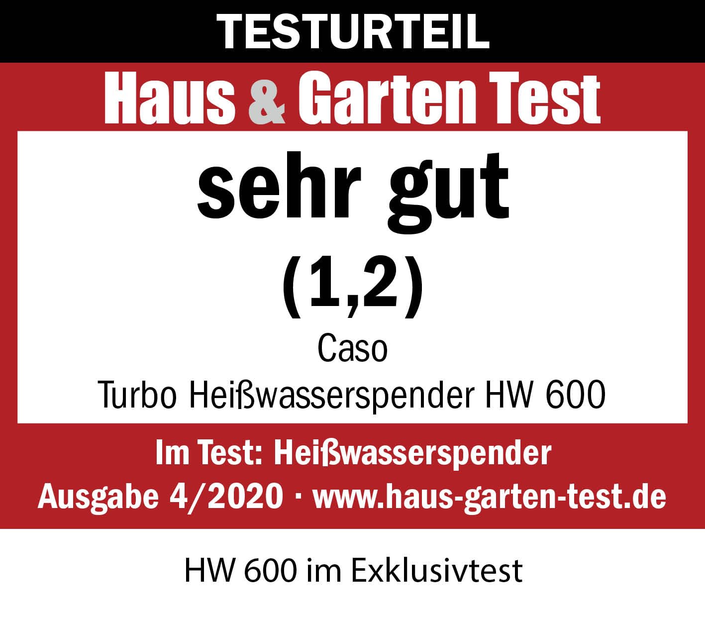 CASO Distributore di acqua calda HW 600 – acqua calda in soli 5 secondi, consente di risparmiare fino al 50% di energia rispetto a un bollitore, 8 spese quantitative per la copertura del bisogno,