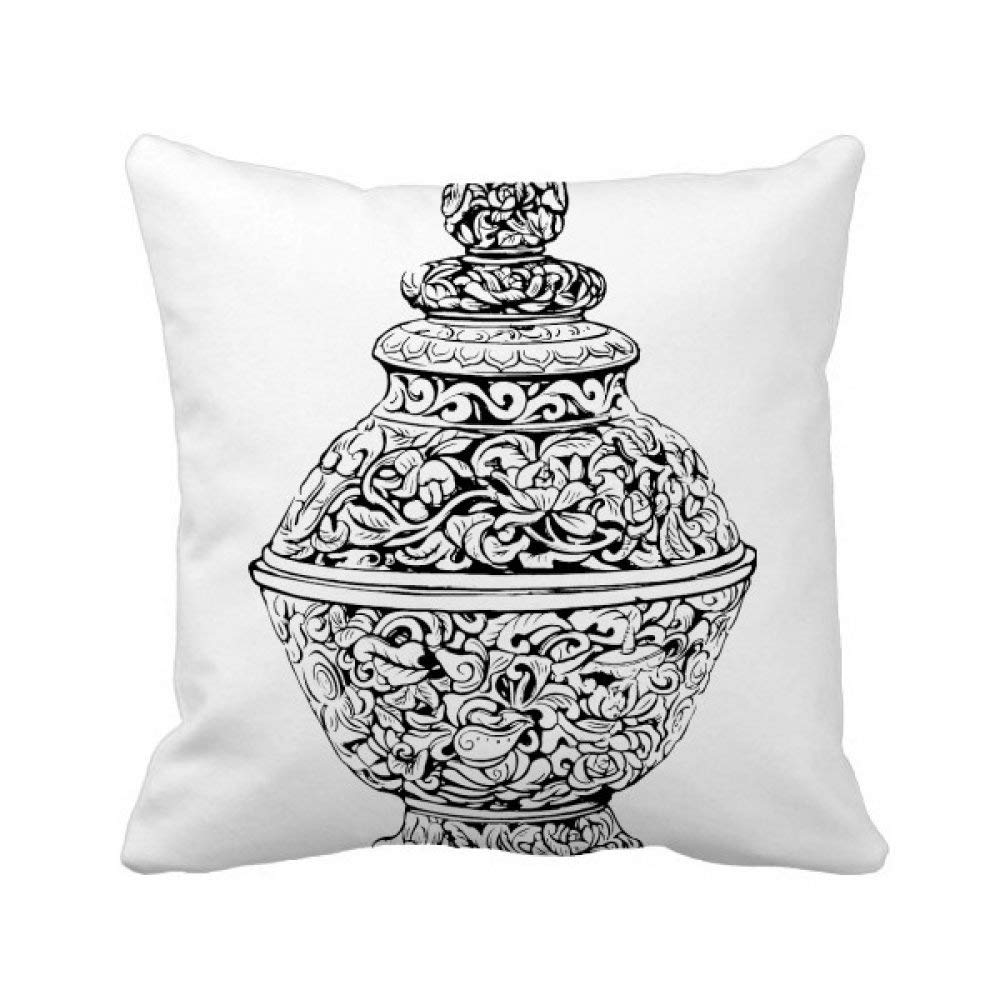 Housse de coussin carrée Dynastie Qing 45x45 cm en coton pour canapé