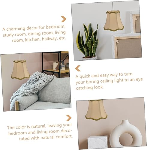 Miniatura 8 de DOITOOL Pantalla E14 Pantalla de lámpara de araña cubierta de lámpara de araña Sombras de luz de tela Sombras de luz en forma de campana E14