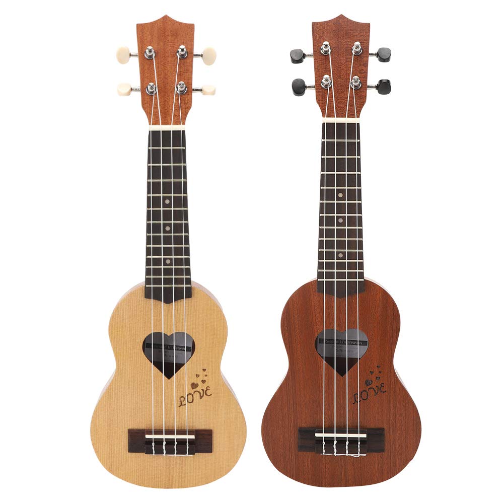 Ukulele da 2 Pezzi per Coppie, 1 Paio di Ukulele da 17 Pollici con Parte Superiore in Abete e Piastra Posteriore in Sapele con Custodia per il Trasporto per Amanti Adulti Bambini