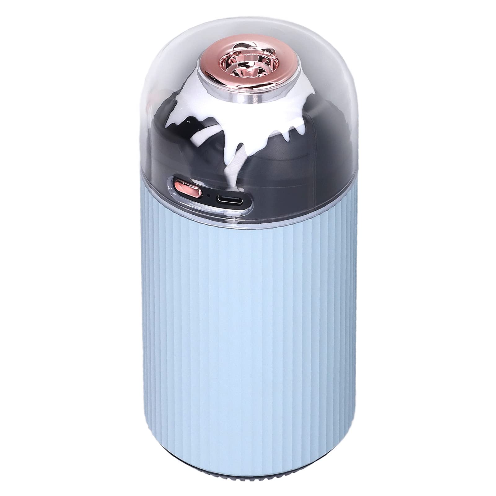 Umidificatore per Luce Notturna Piccolo 300ml Nebulizzatore Portatile 2 in 1 Mini USB Umidificatore per Auto con Luce Notturna per Ufficio 5V Blu ABS 800mA 1.6W per (Blu)