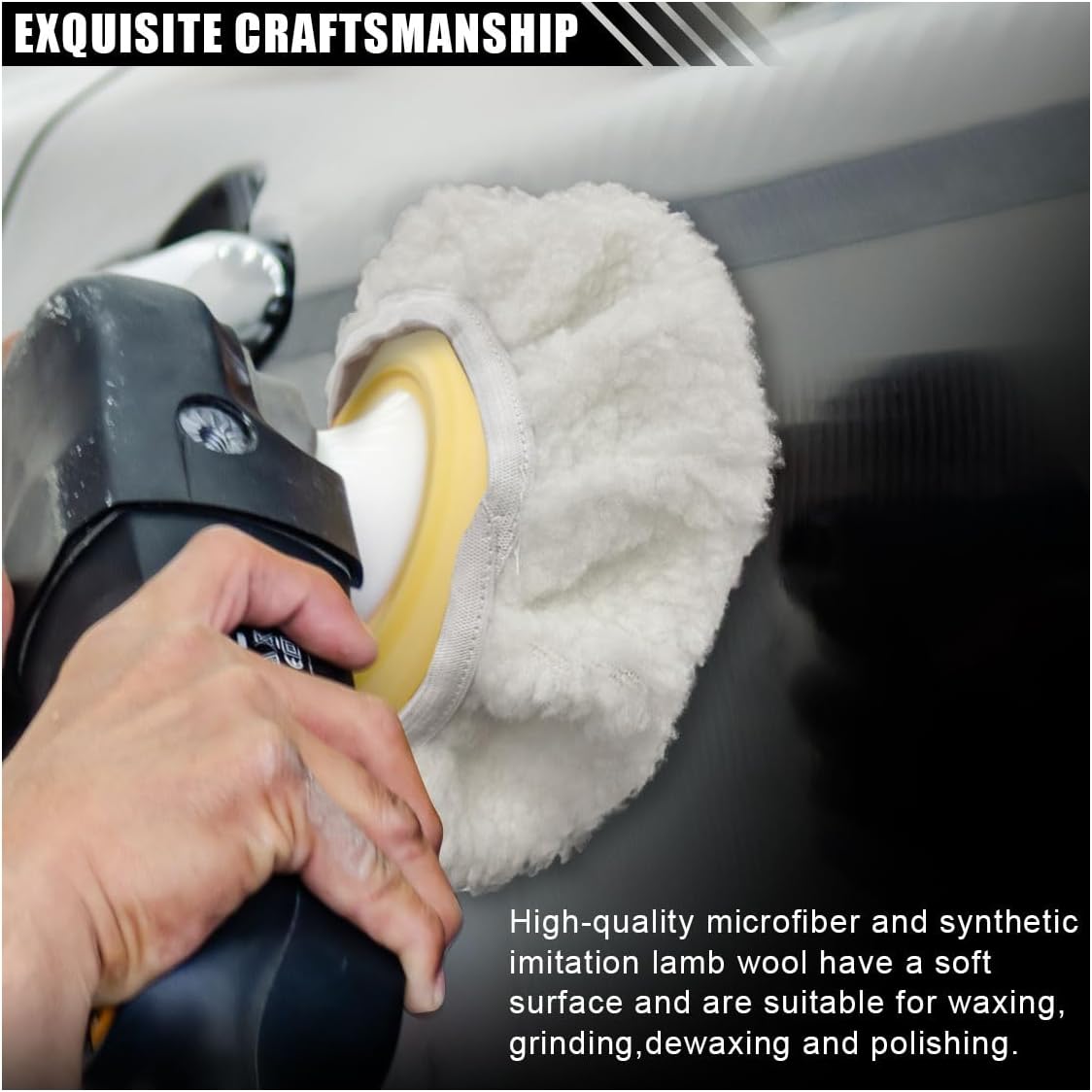 BDZMC 9PCS 9 to 10 Inch Car Buffer Polisher Pad Bonnets, Car Polishing Pads with 3 Woollen & 2 Coral Fleece & 4 Microfiber Bonnet, Car Waxer Bonnet Set for Car Waxing, Polishing & Cleaning