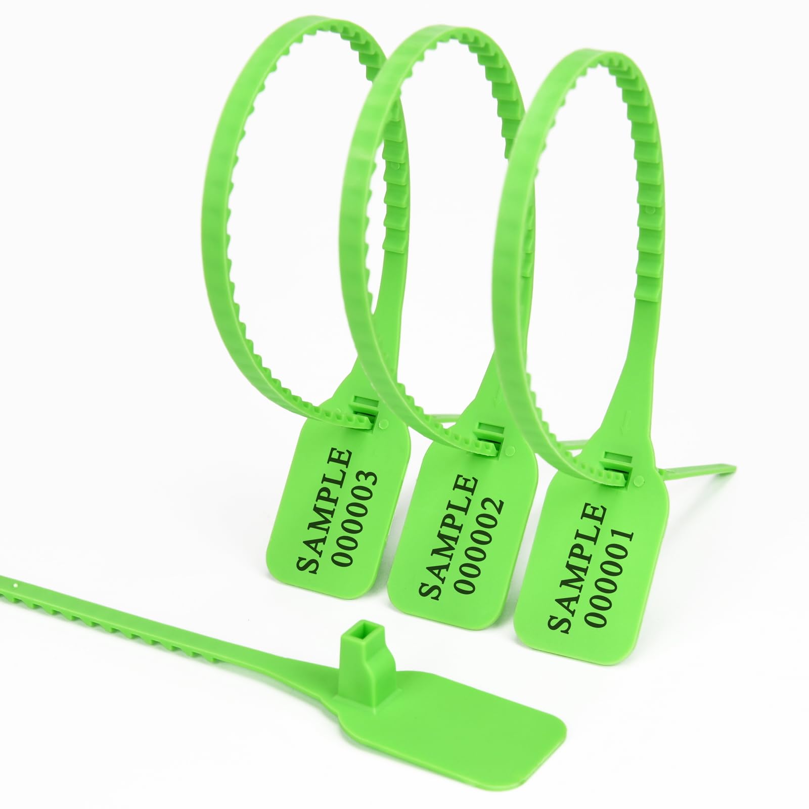 Etichette in plastica, timbri autobloccanti a prova di manomissione, confezione multicolore da 100 o 500 pezzi (verde, 500 pezzi)