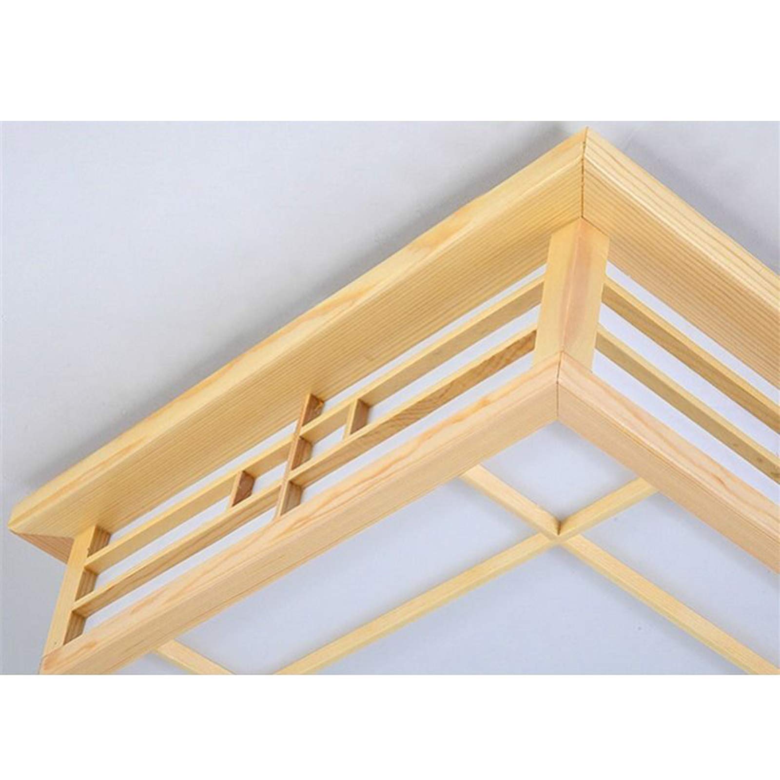 Lampada da soffitto in legno giapponese a LED quadrata lampadario camera da letto soggiorno lampada paralume in imitazione pelle di pecora PVC plafoniere 16W, calda