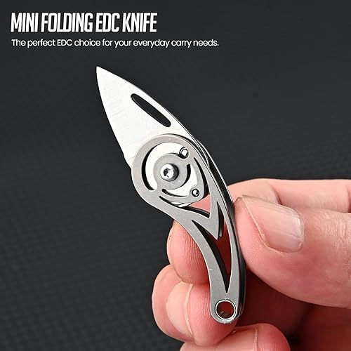 Miniatura 2 de Tops Home Cuchillo de bolsillo pequeño, cuchillo utilitario de titanio, cuchillo llavero, cuchillo EDC, cortador de caja pequeña, llavero genial