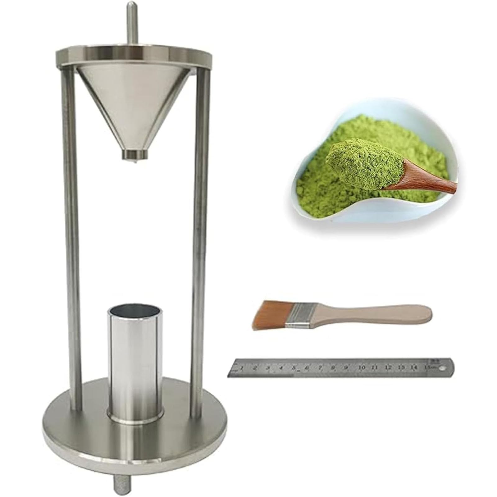 This Bulk Density Tester, Natural Stacking Density Meter, Stainless Steel Powder Density Measurement for Chemicals with 100ml Cup