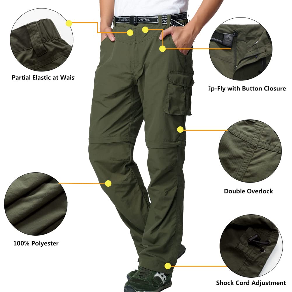 Herren Wanderhose Zip Off Leichte Atmungsaktiv Schnell Trockend Trekkinghose Abnehmbar Funktionshose Stretch Sommer Outdoorhose