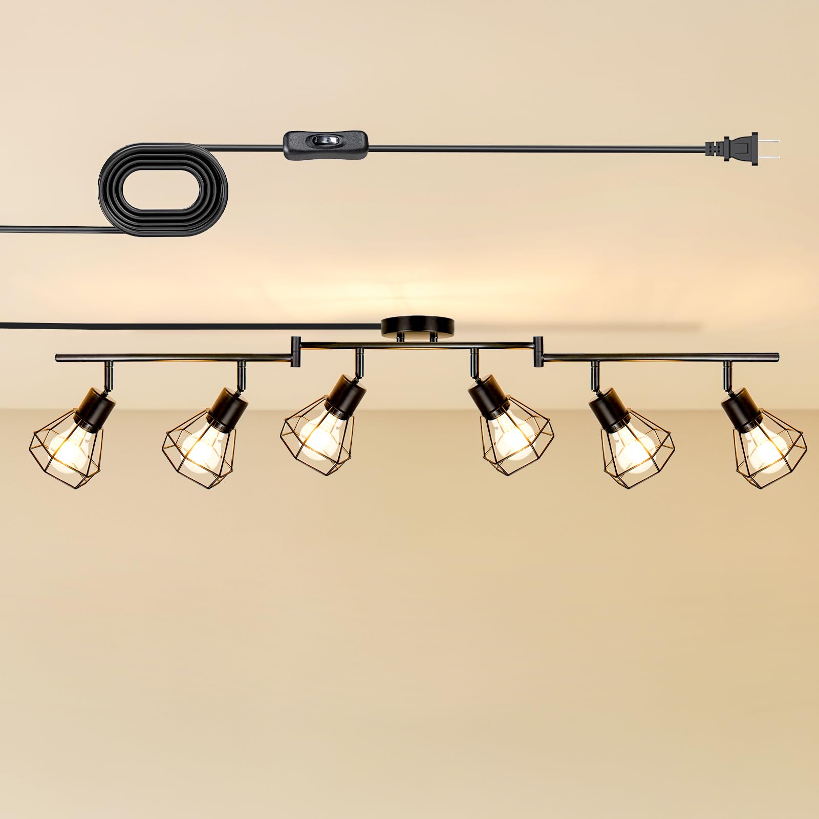 Photo 1 of LTBLIGHT Plug-in Track Lighting, 6-Light Rotatable Fixture