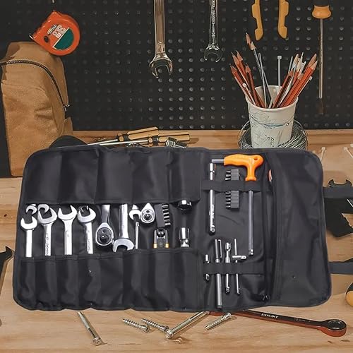 Miniatura 5 de Bolsas de herramientas, organizador y almacenamiento de bolsas de herramientas enrollables resistentes, regalos para papá, rollo de herramientas con